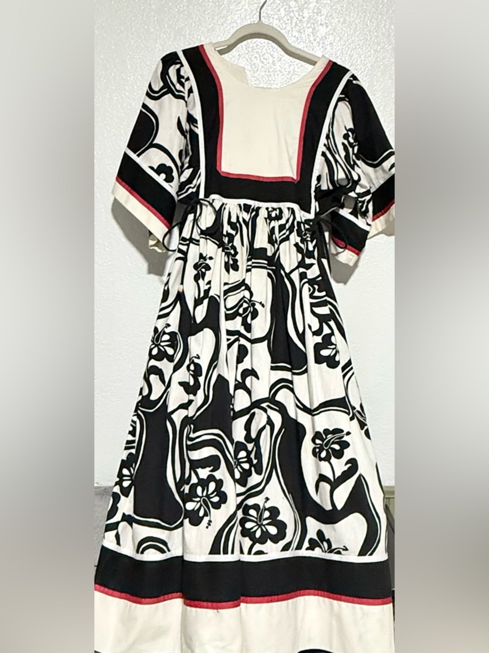 VTG Krist Gudnason Dress California-boho Style 70’s-80’s Crisp Cotton 45”Long